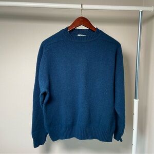 REI Men's Crewneck Sweater in Deep Teal Blue